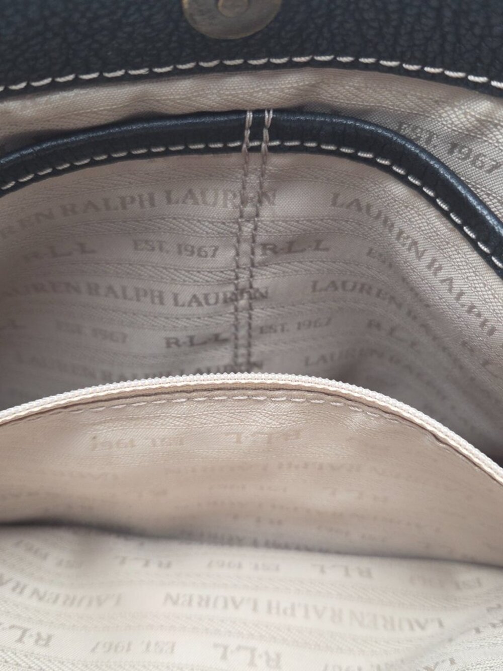 Ralph Lauren Pebble Black Leather Shoulder Bag with Dust Cover - Picture 6 of 13